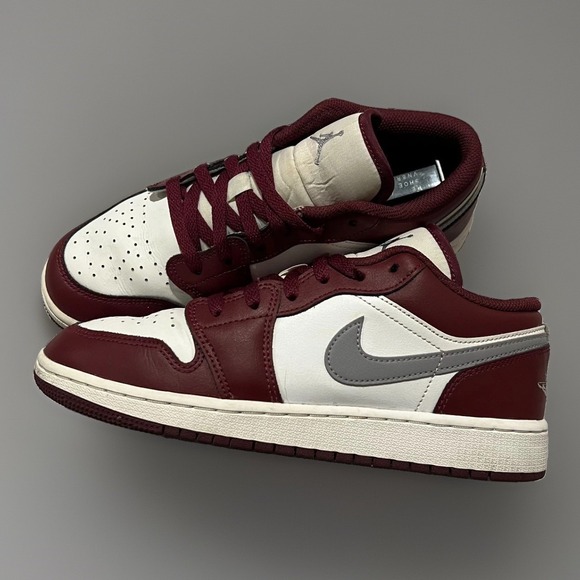 Jordan Shoes - Nike Air Jordan 1 Low GS Womens Cherrywood Red White Low Top Sneakers Size 7.5